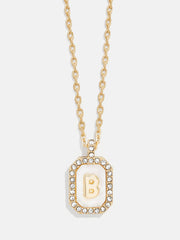 Gold & Mother of Pearl Initial Necklace - Mother Of Pearl