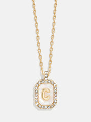 Gold & Mother of Pearl Initial Necklace - Mother Of Pearl