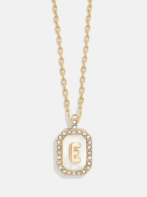 Gold & Mother of Pearl Initial Necklace - Mother Of Pearl