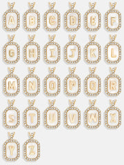 Gold & Mother of Pearl Initial Necklace - Mother Of Pearl