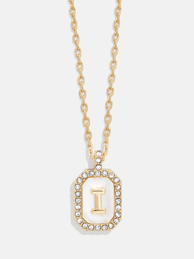 Gold & Mother of Pearl Initial Necklace - Mother Of Pearl