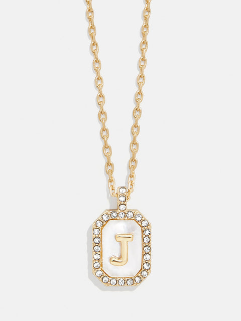 Gold & Mother of Pearl Initial Necklace - Mother Of Pearl