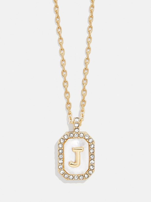 Gold & Mother of Pearl Initial Necklace - Mother Of Pearl