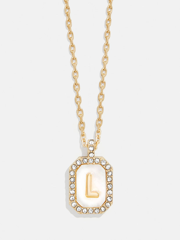 Gold & Mother of Pearl Initial Necklace - Mother Of Pearl