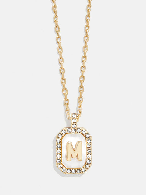 Gold & Mother of Pearl Initial Necklace - Mother Of Pearl