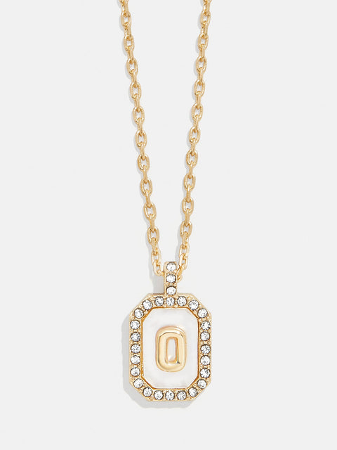 Gold & Mother of Pearl Initial Necklace - Mother Of Pearl