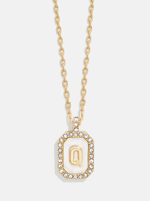 Gold & Mother of Pearl Initial Necklace - Mother Of Pearl