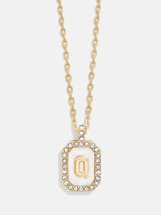 Gold & Mother of Pearl Initial Necklace - Mother Of Pearl