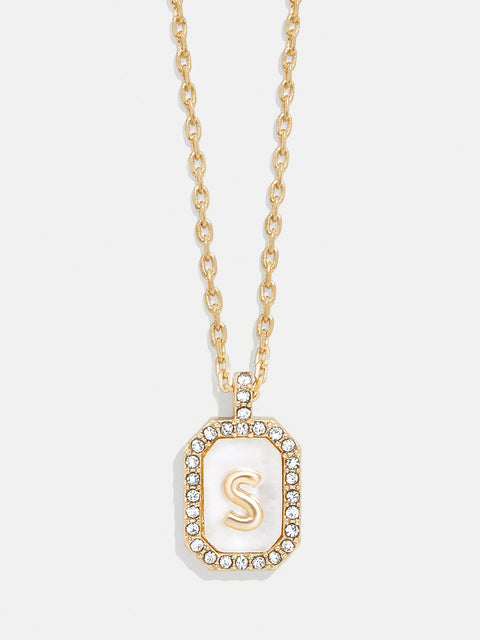 Gold & Mother of Pearl Initial Necklace - Mother Of Pearl