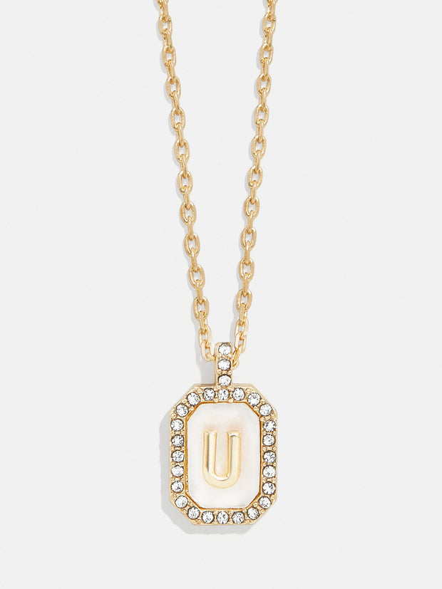 Gold & Mother of Pearl Initial Necklace - Mother Of Pearl