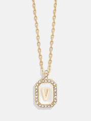 Gold & Mother of Pearl Initial Necklace - Mother Of Pearl