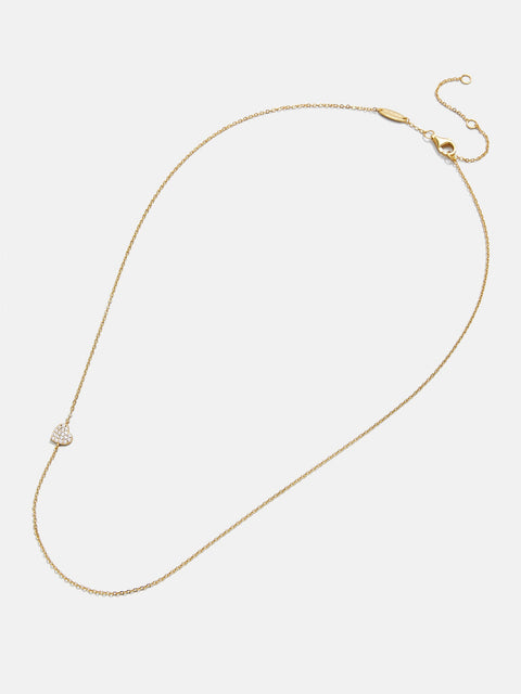 18K Gold Asymmetrical Heart Necklace - Heart