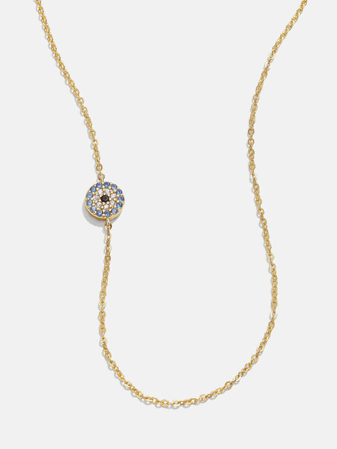 18K Gold Asymmetrical Evil Eye Necklace - Evil Eye