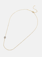 18K Gold Asymmetrical Evil Eye Necklace - Evil Eye