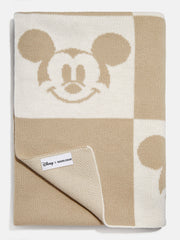 Mickey Mouse Disney Checkerboard Custom Blanket - Natural / Beige