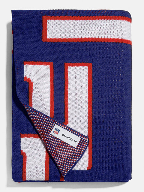 New York Giants NFL Custom Blanket: Navy All Over Print - New York Giants