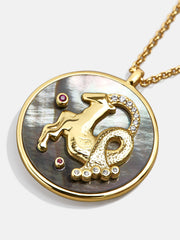 Zodiac 18K Gold Medallion Necklace