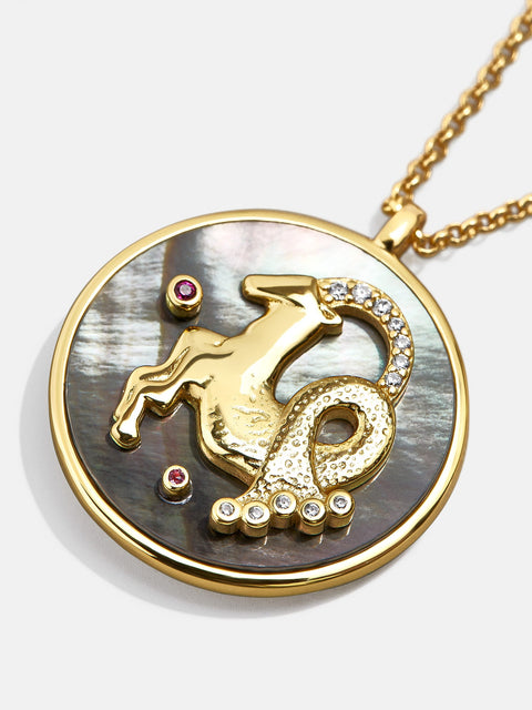 Zodiac 18K Gold Medallion Necklace