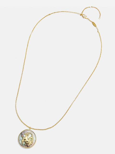 Zodiac 18K Gold Medallion Necklace