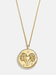 Zodiac 18K Gold Medallion Necklace