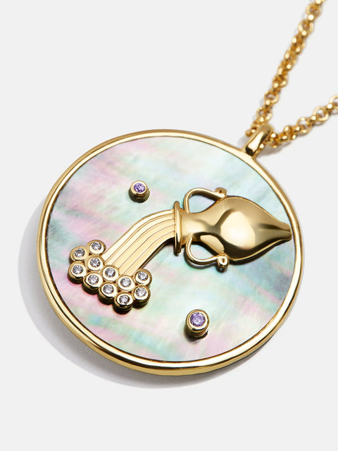 Zodiac 18K Gold Medallion Necklace