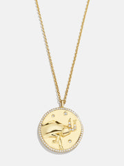 Zodiac 18K Gold Medallion Necklace