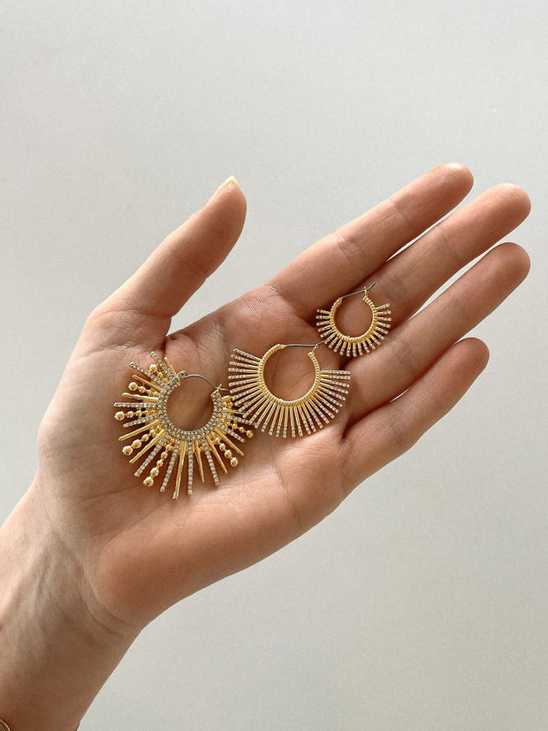 Jaskamal Earrings - Large Pavé/Gold