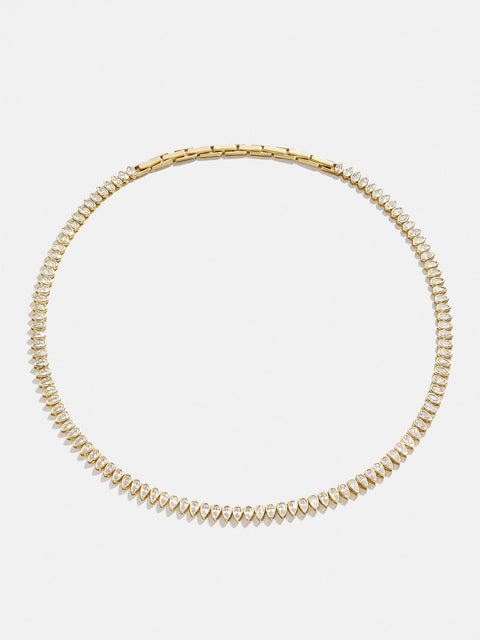 Julia 18K Gold Adjustable Tennis Necklace - Gold/Pavé