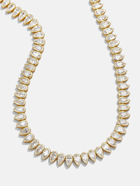 Julia 18K Gold Adjustable Tennis Necklace - Gold/Pavé