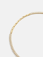 Julia 18K Gold Adjustable Tennis Necklace - Gold/Pavé