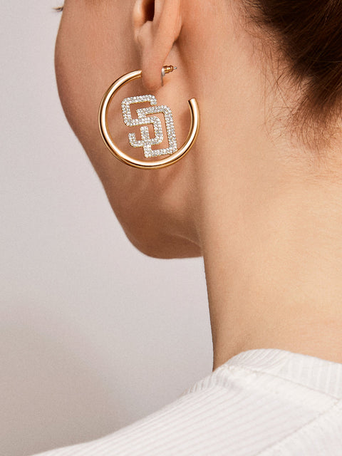 MLB Gold Logo Hoops - San Diego Padres