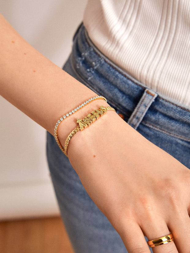 MLB Gold Curb Chain Bracelet - Los Angeles Angels