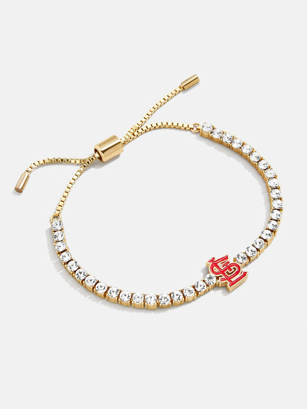 MLB Gold Tennis Bracelet - St. Louis Cardinals