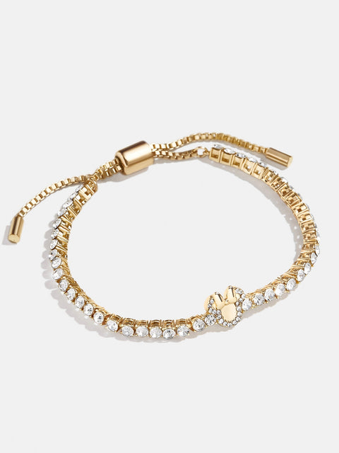 Minnie Mouse Disney Tennis Bracelet - Gold/Pavé