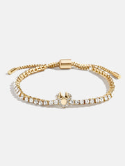 Minnie Mouse Disney Tennis Bracelet - Gold/Pavé