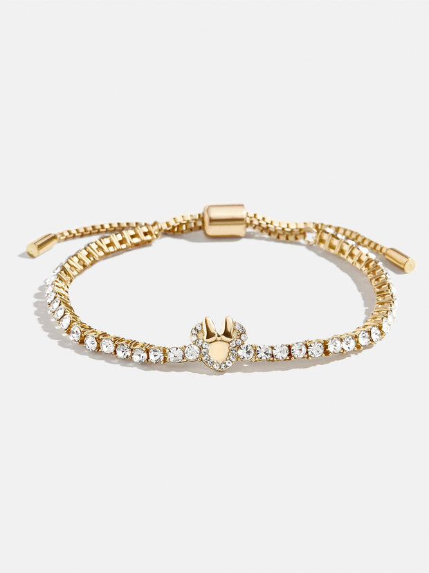 Minnie Mouse Disney Tennis Bracelet - Gold/Pavé