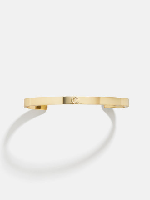 Initial Cuff Bracelet - Gold Letter