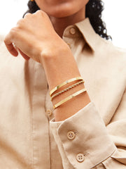 Initial Cuff Bracelet - Gold Letter