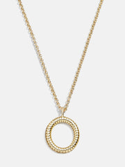 Classic Initial Necklace - Ribbed Gold Initial