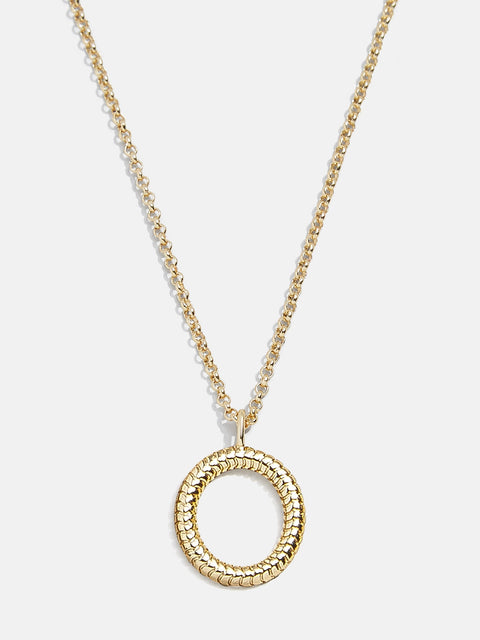 Classic Initial Necklace - Ribbed Gold Initial