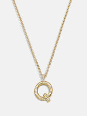 Classic Initial Necklace - Ribbed Gold Initial