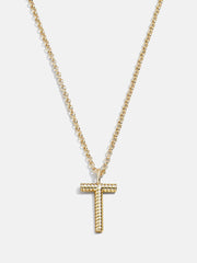 Classic Initial Necklace - Ribbed Gold Initial