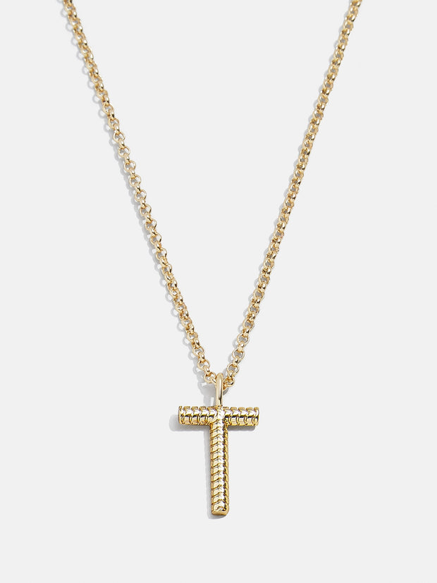 Classic Initial Necklace - Ribbed Gold Initial