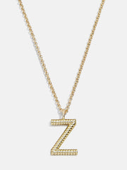 Classic Initial Necklace - Ribbed Gold Initial