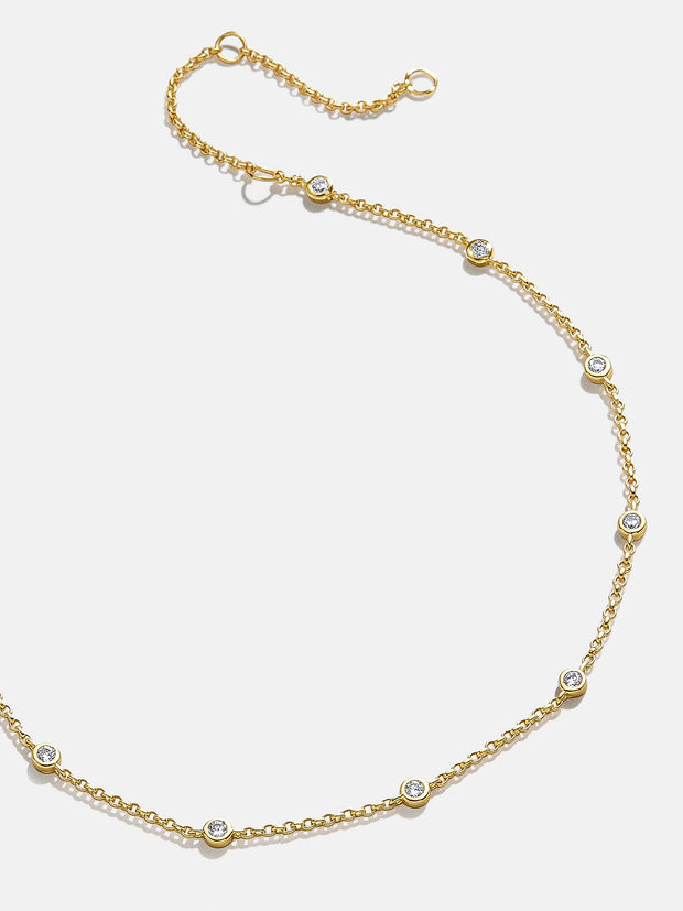 Yasmine 18K Gold Anklet - Gold/Pavé