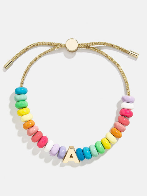 Initial Beaded Slider Bracelet - Multi