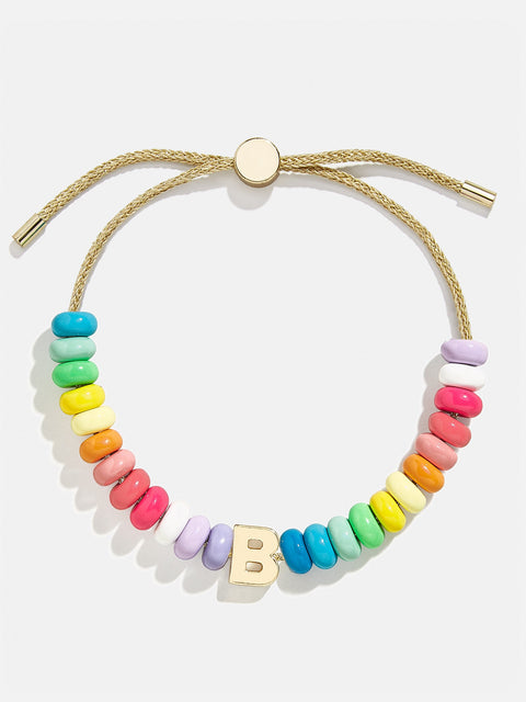 Initial Beaded Slider Bracelet - Multi