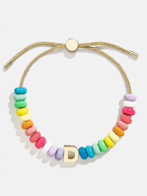 Initial Beaded Slider Bracelet - Multi