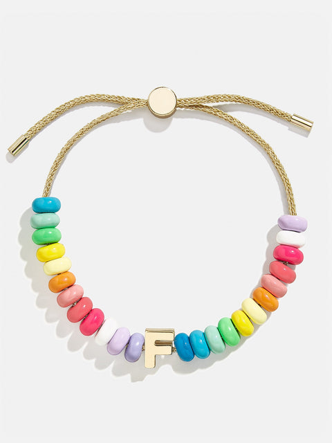 Initial Beaded Slider Bracelet - Multi