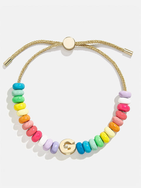 Initial Beaded Slider Bracelet - Multi